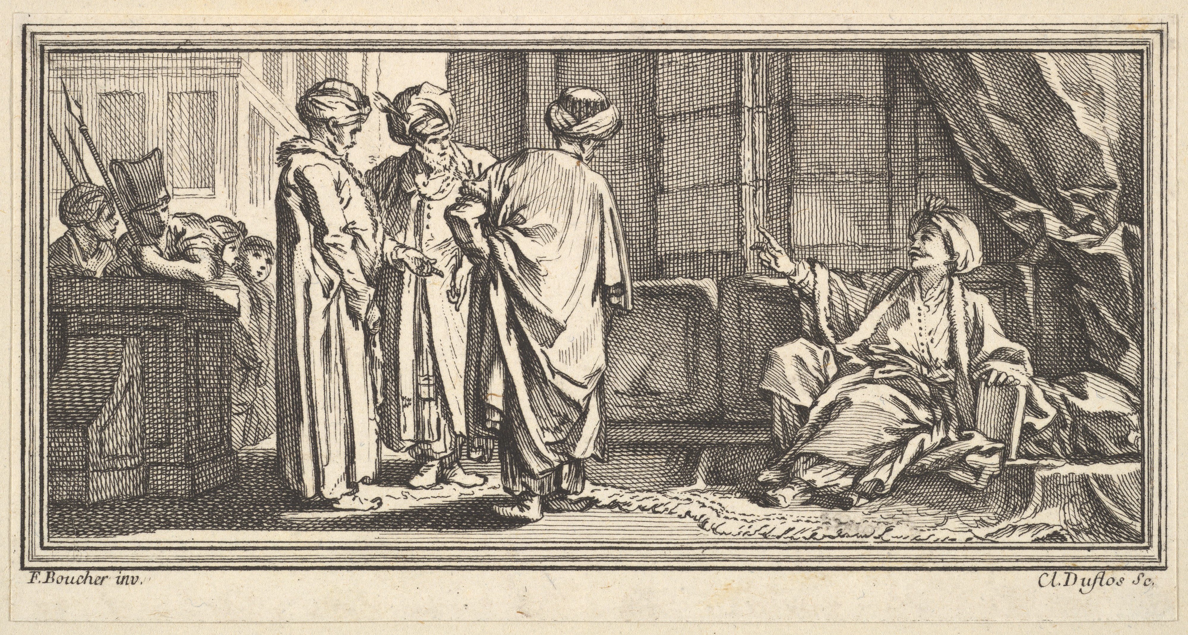 The Hearing of Qadi Claude Augustin Duflos le Jeune After François Boucher