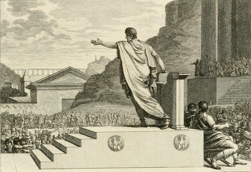 Gaius Gracchus, tribune of the people, presiding over the Plebeian Council