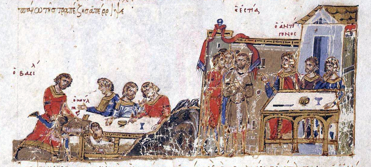 Victory of Basileios I over a Bulgarian in wrestling match