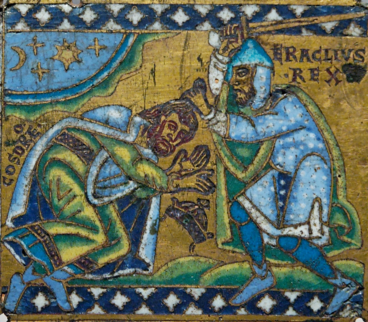 Sassanid King Khosrau II submitting to Heraclius
