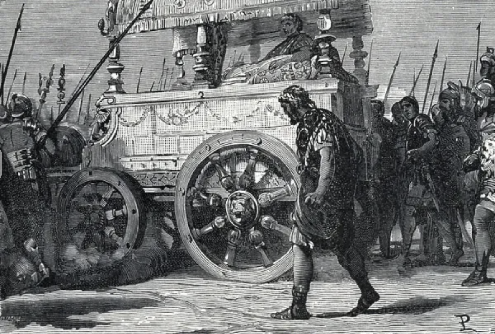 Diocletian punished Galerius by forcing him to follow his chariot on foot
