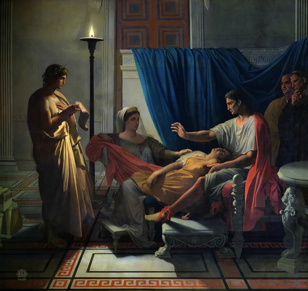 Virgil reading The Aeneid before Augustus, Livia and Octavia