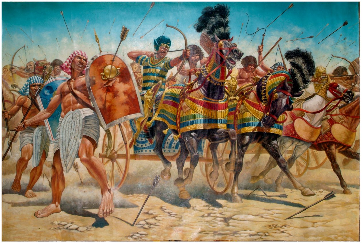 Pharaoh Ramses II and His Army During the Battle of Kadesh