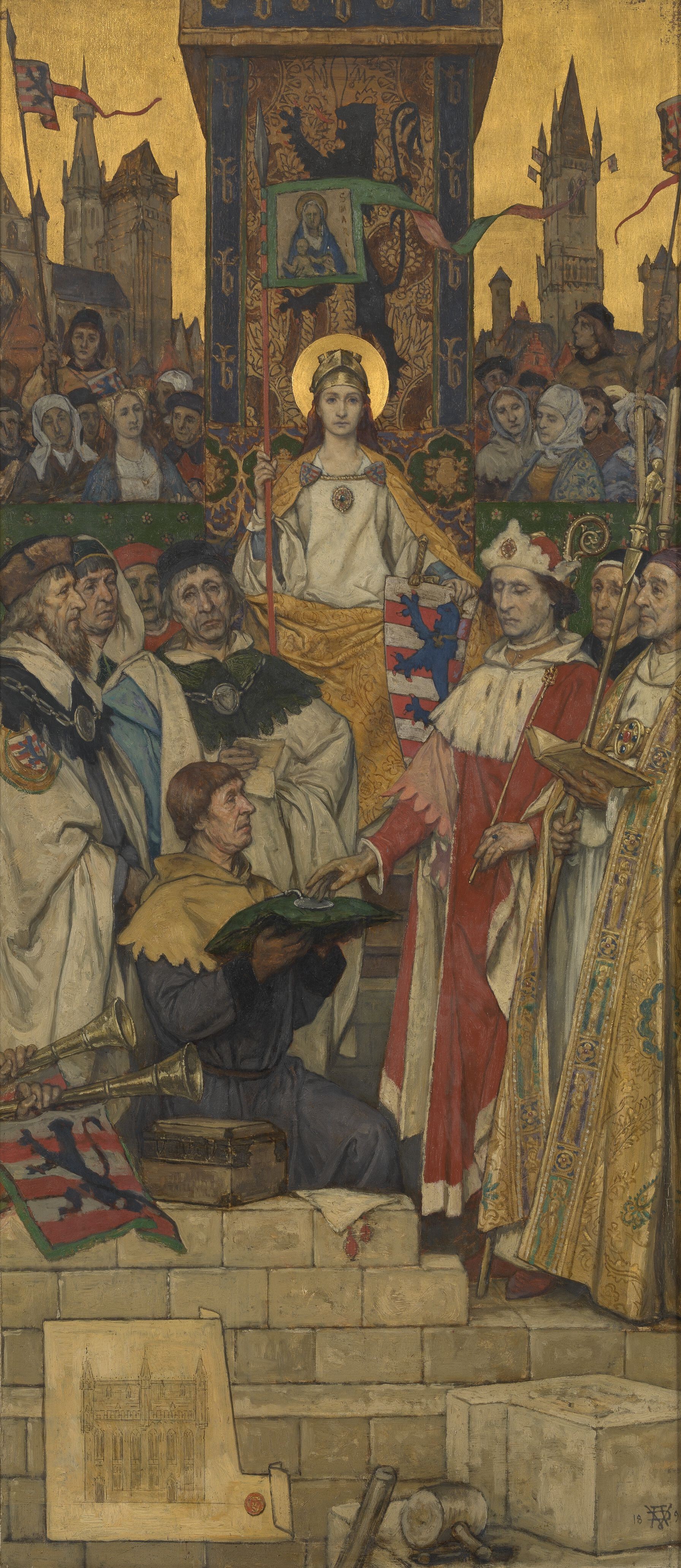 Louis of Male lays the first stone for the construction of the city hall