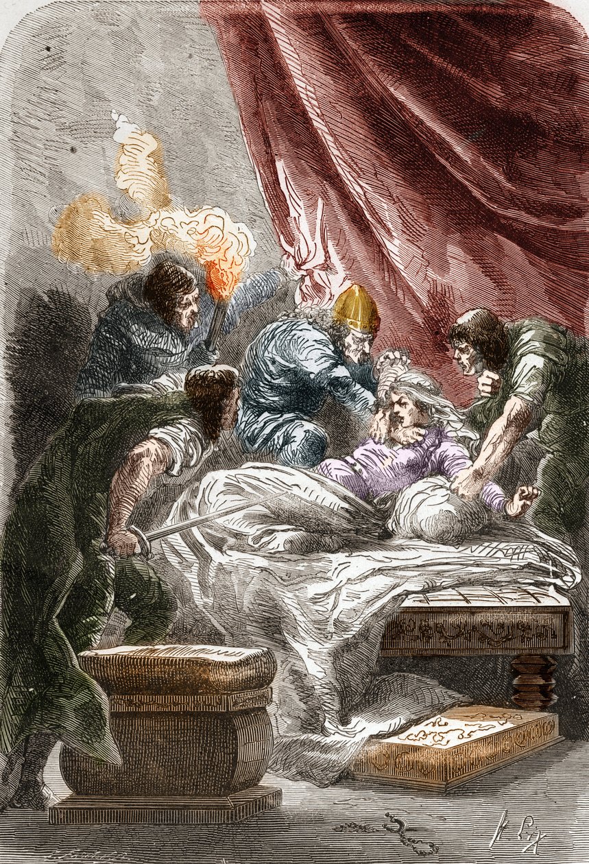 Murder of Galswinthe queen of the Franks in Neustria wife of Chilperic