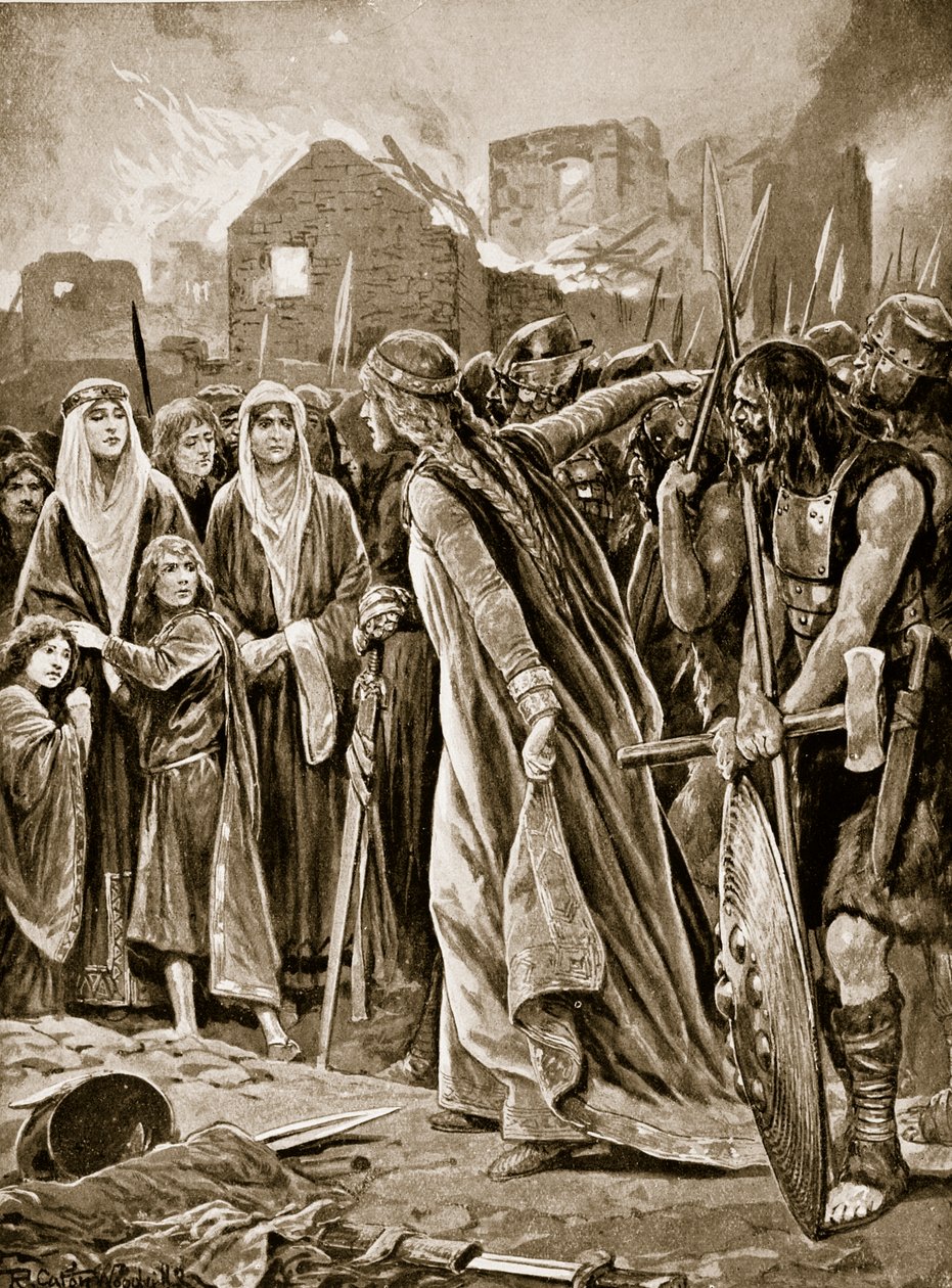 Prisoners before Ethelfled after the storming of Brecon