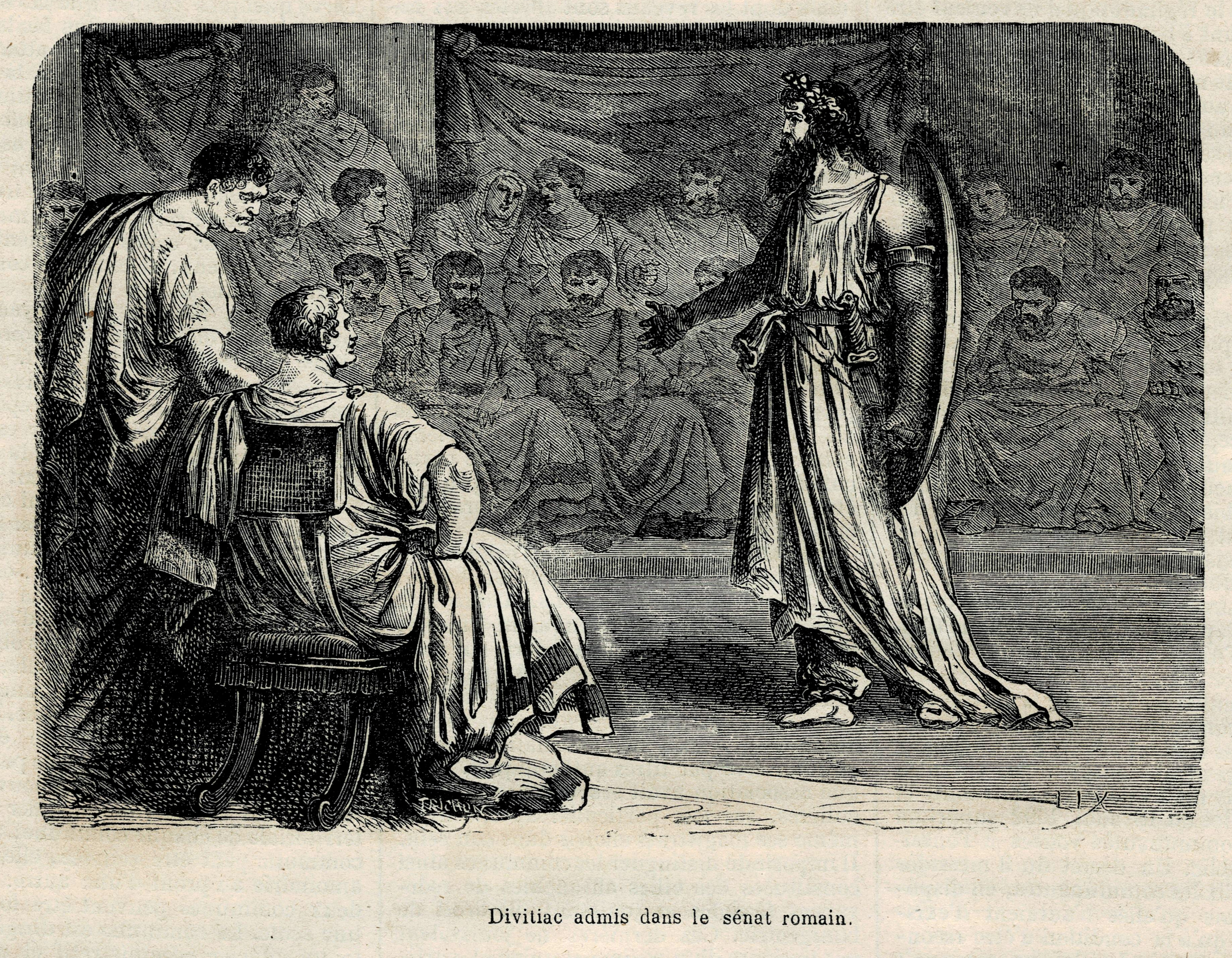 Divitiac admitted to the Roman senate for his hearing