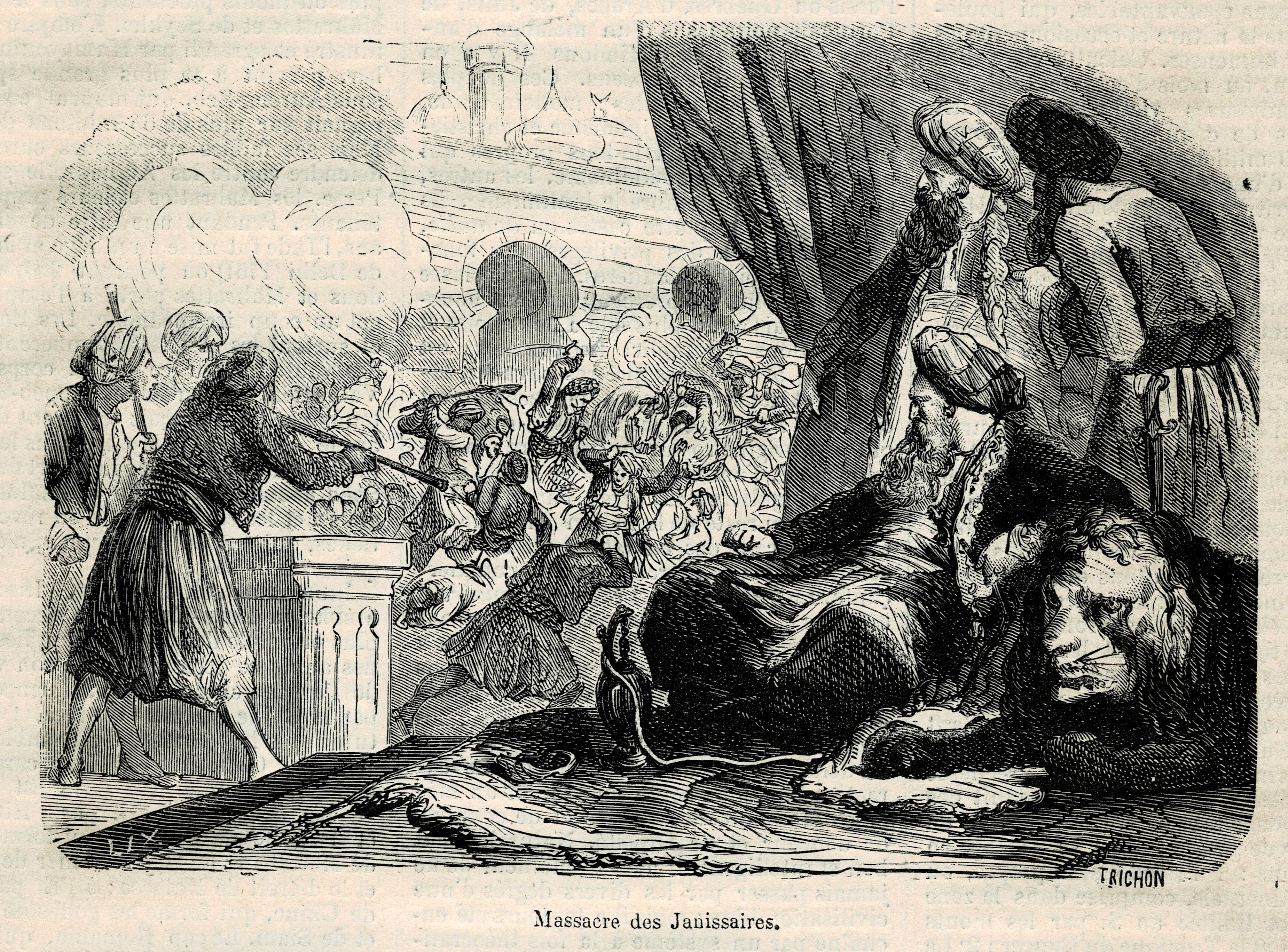Massacre of the Janissaries of the Ottoman Empire, by order of the Sultan, from June 16