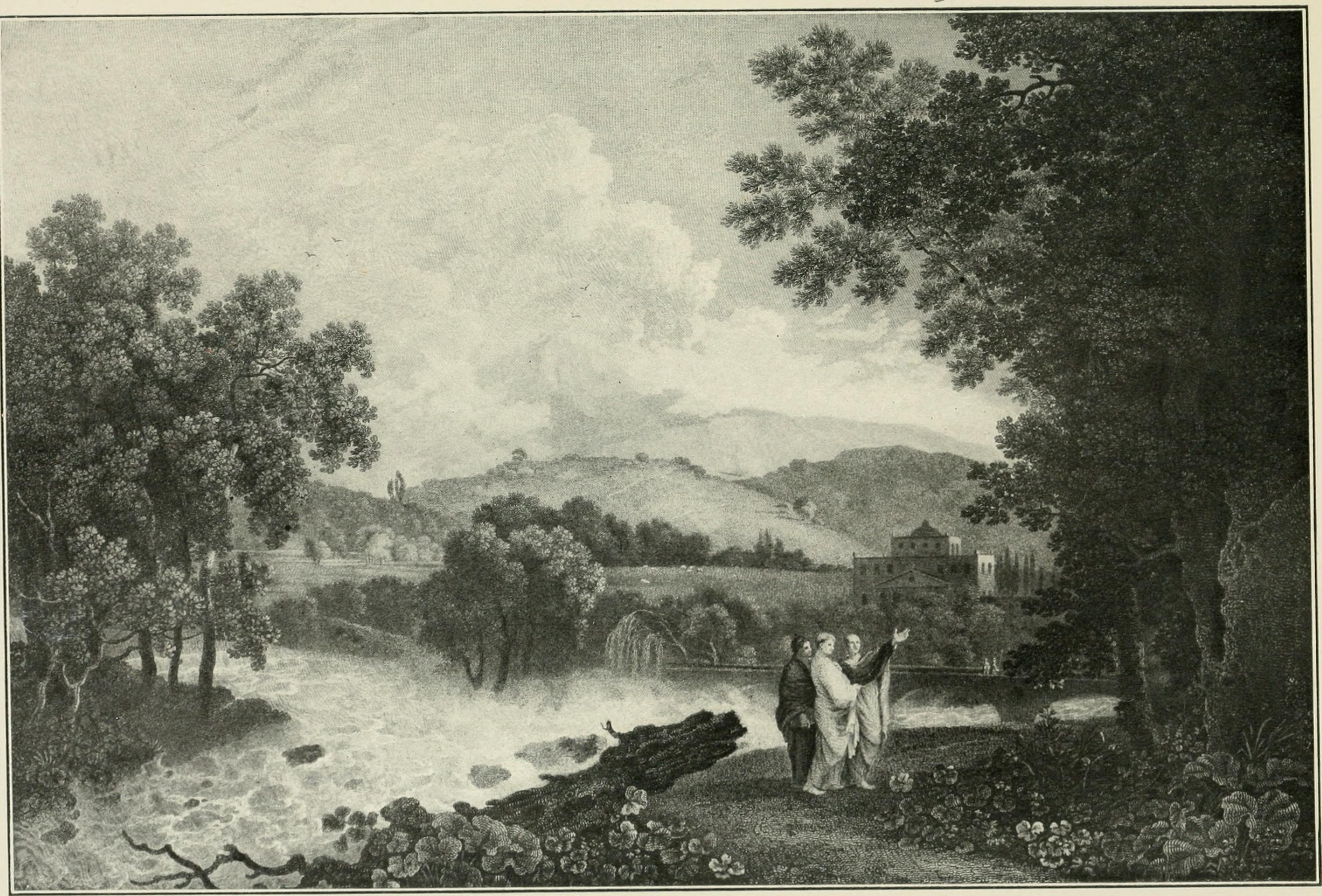 Cicero, Atticus and Lucius near the Fibreno River at its confluence with the Liri