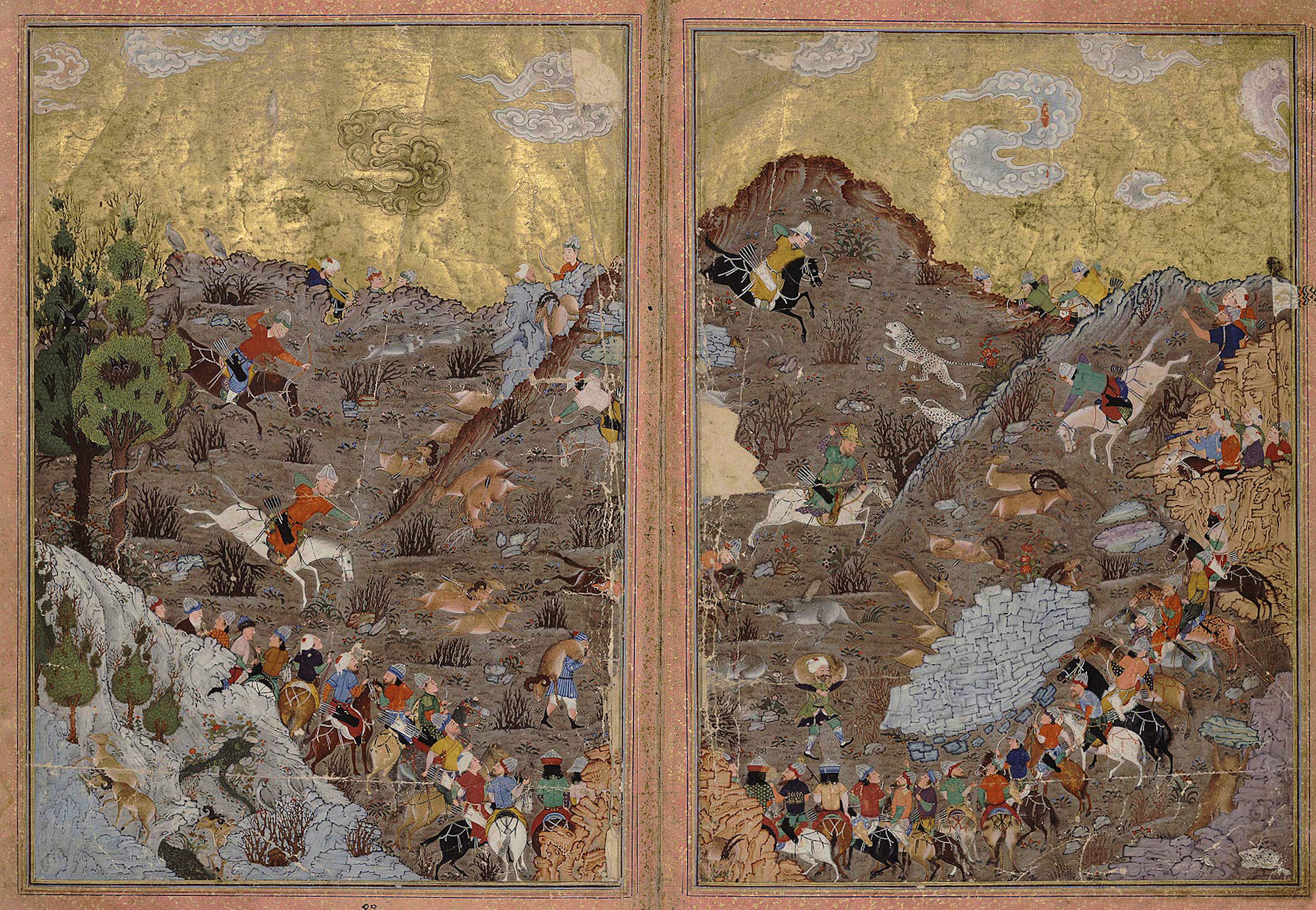 Hunting Sultan Uzun Hasa diptych, 1467-1473, Aq Qoyunlu