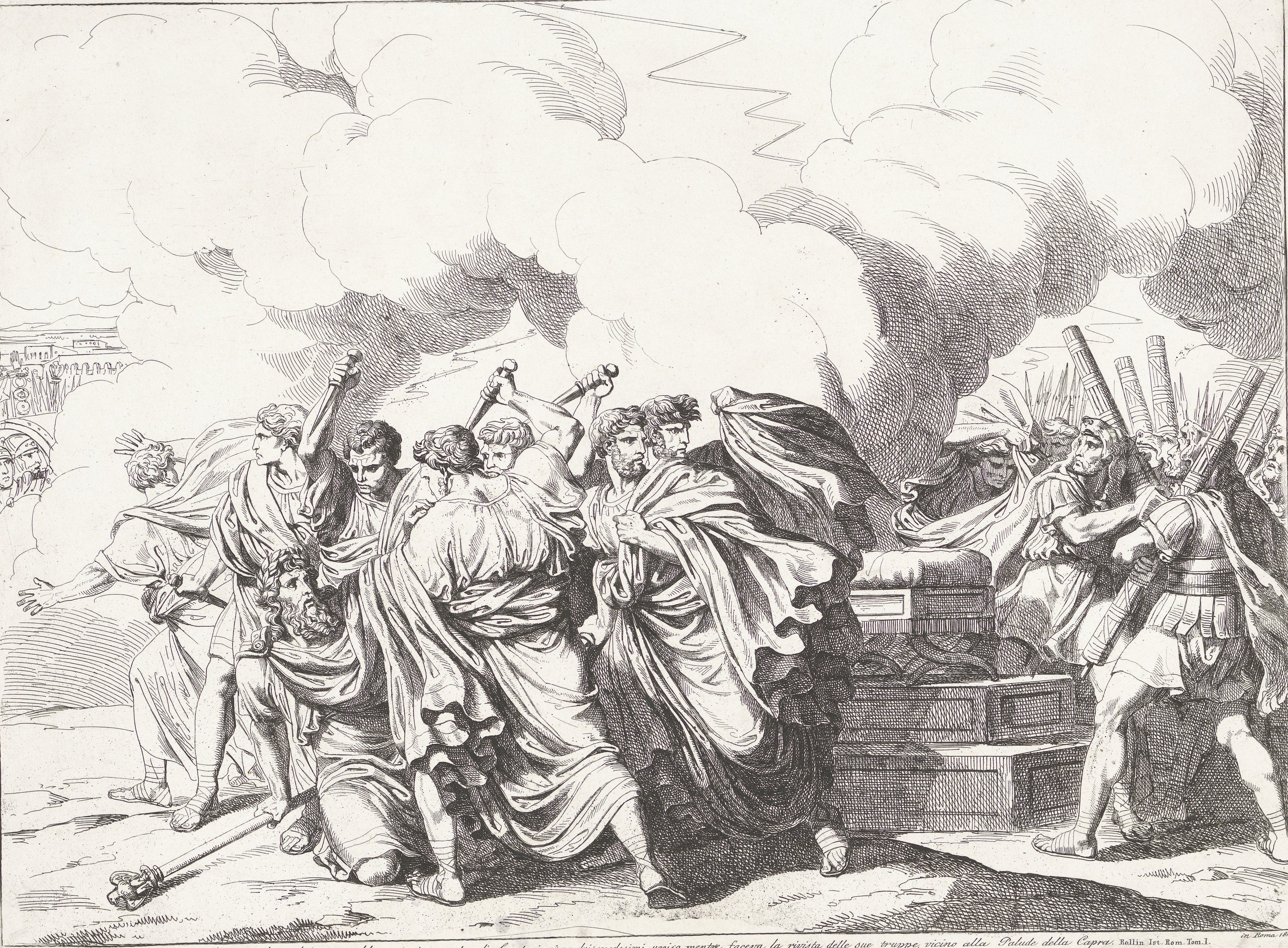 Death of Romulus, Romolo, first King of the Romans