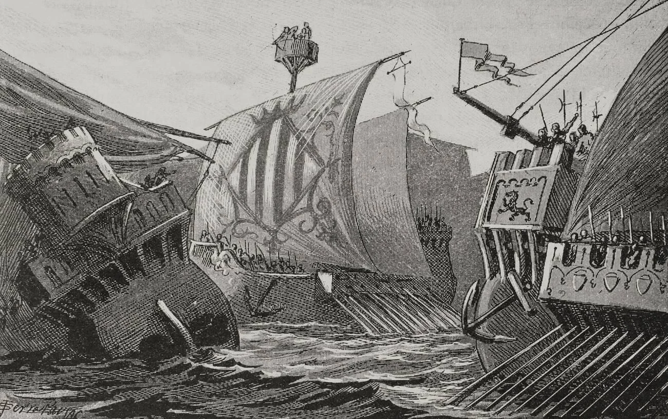 Naval combat between Catalans and Genoese