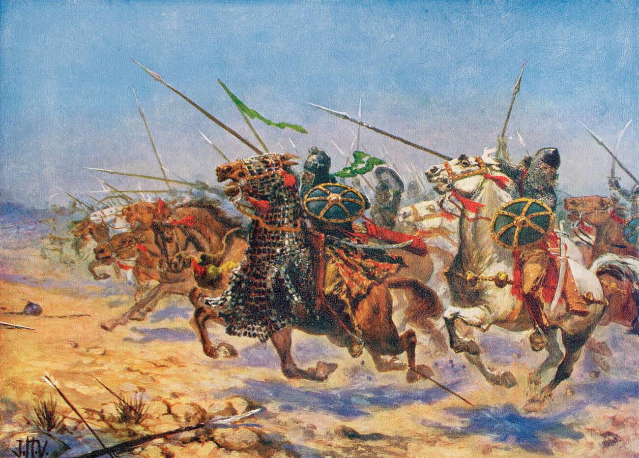 The charge of Shahrbaraz's cavalry