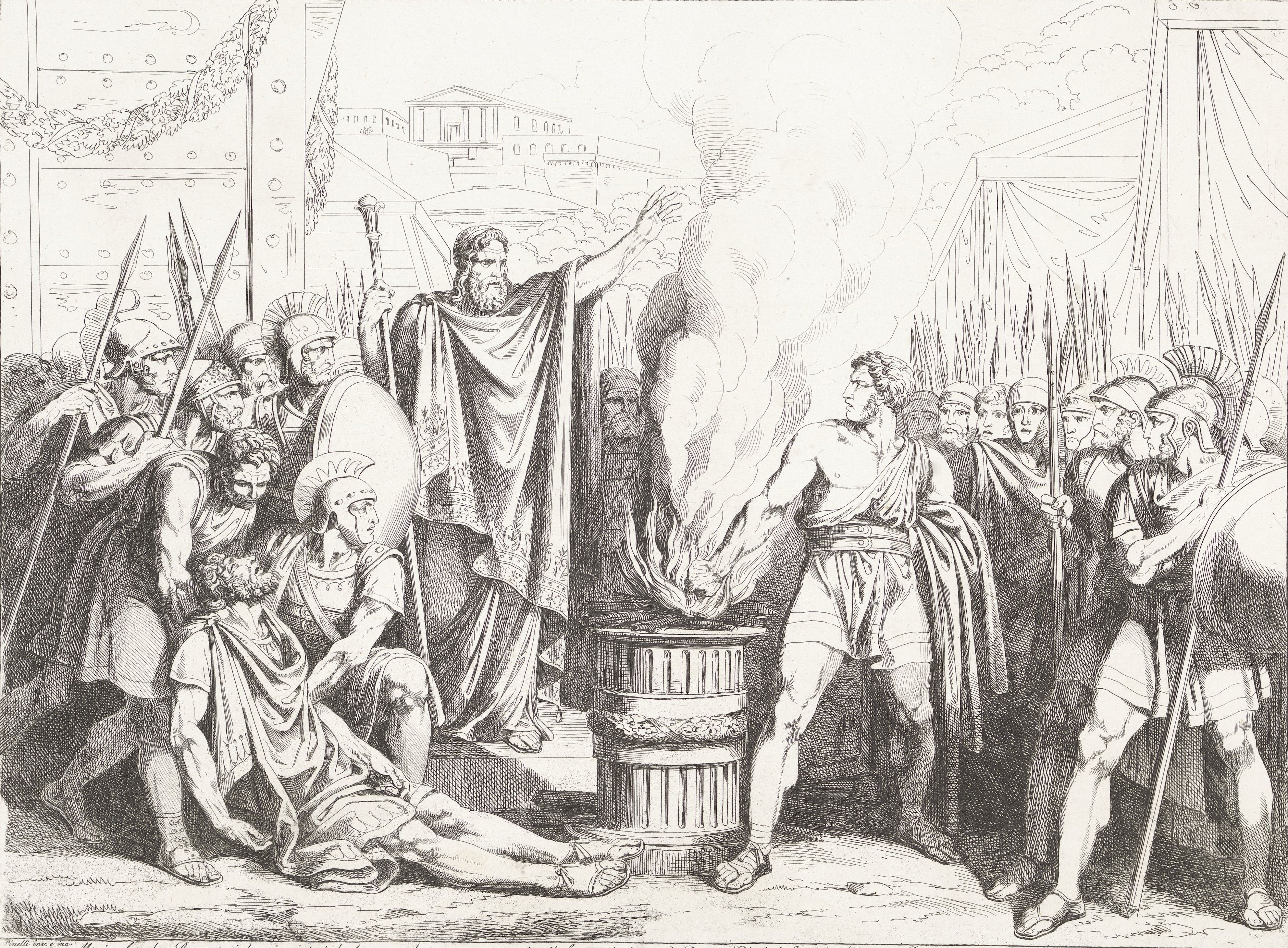 Caius Mucius Scaevola burned his right hand