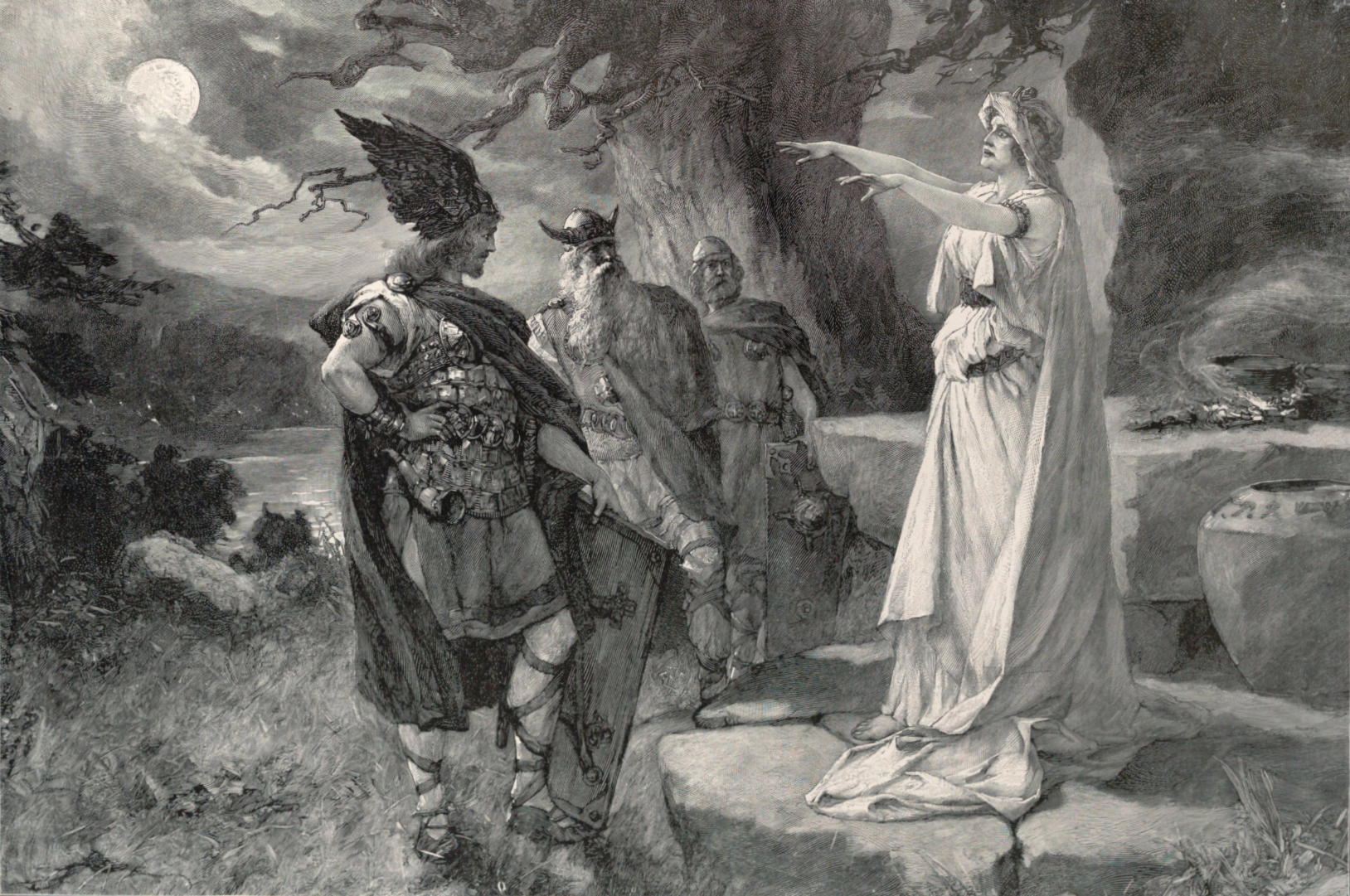 Armin with the seer before the decisive battle with Germanicus Ferdinand Leeke, Bär, Ado, PGOGH