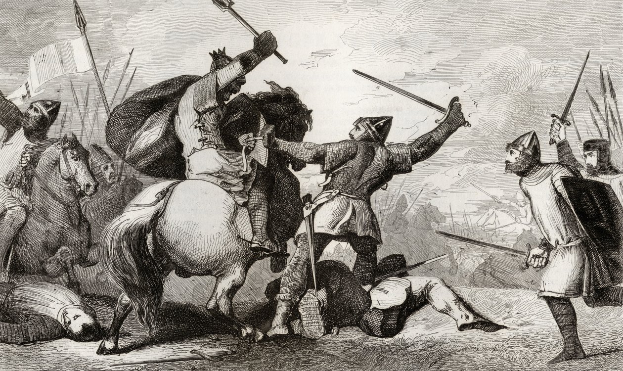 Louis VI the Large Fights the English in the Battle of Brenneville, from 'Histoire de France' by Colart