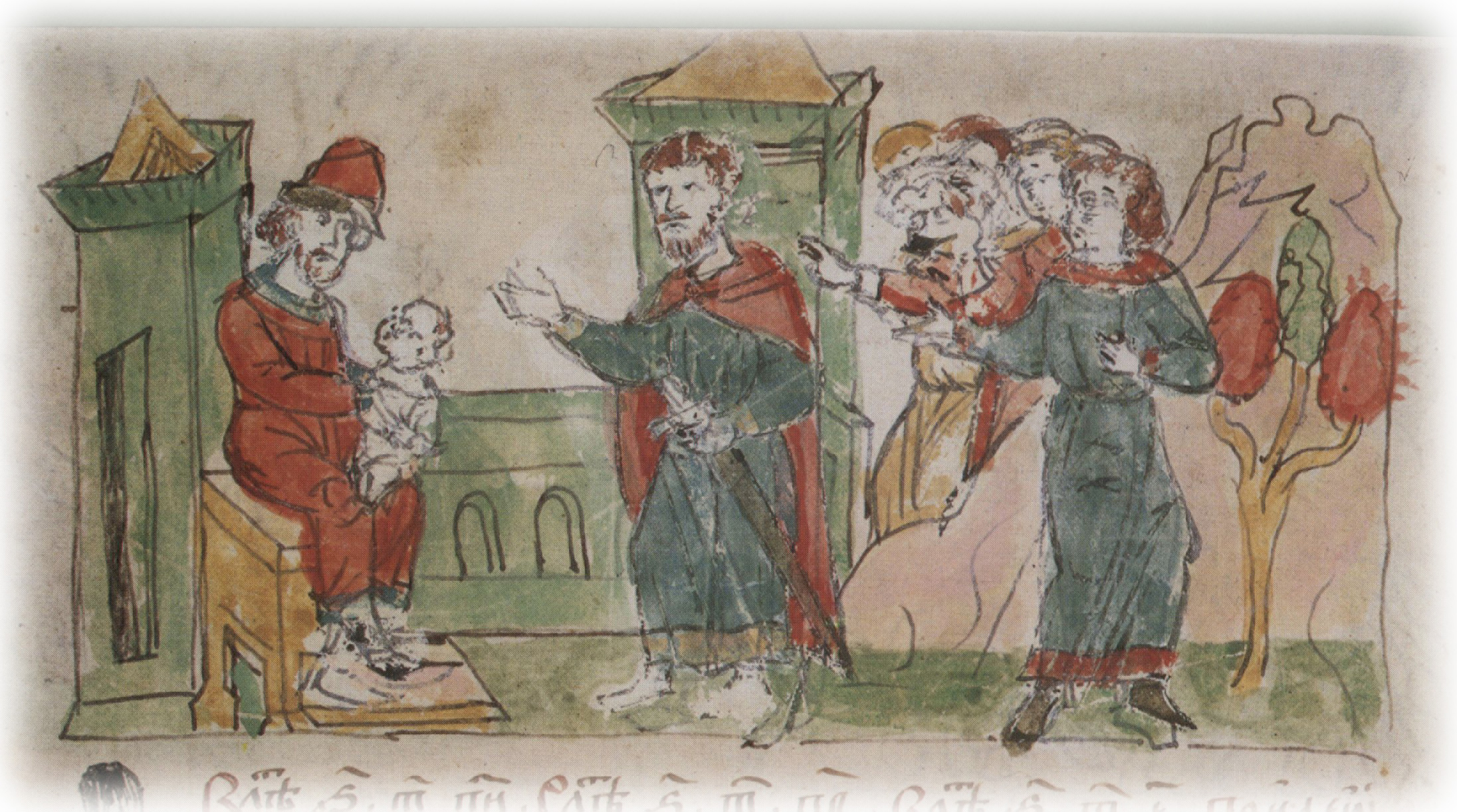 Rurik with the young Igor and Oleg