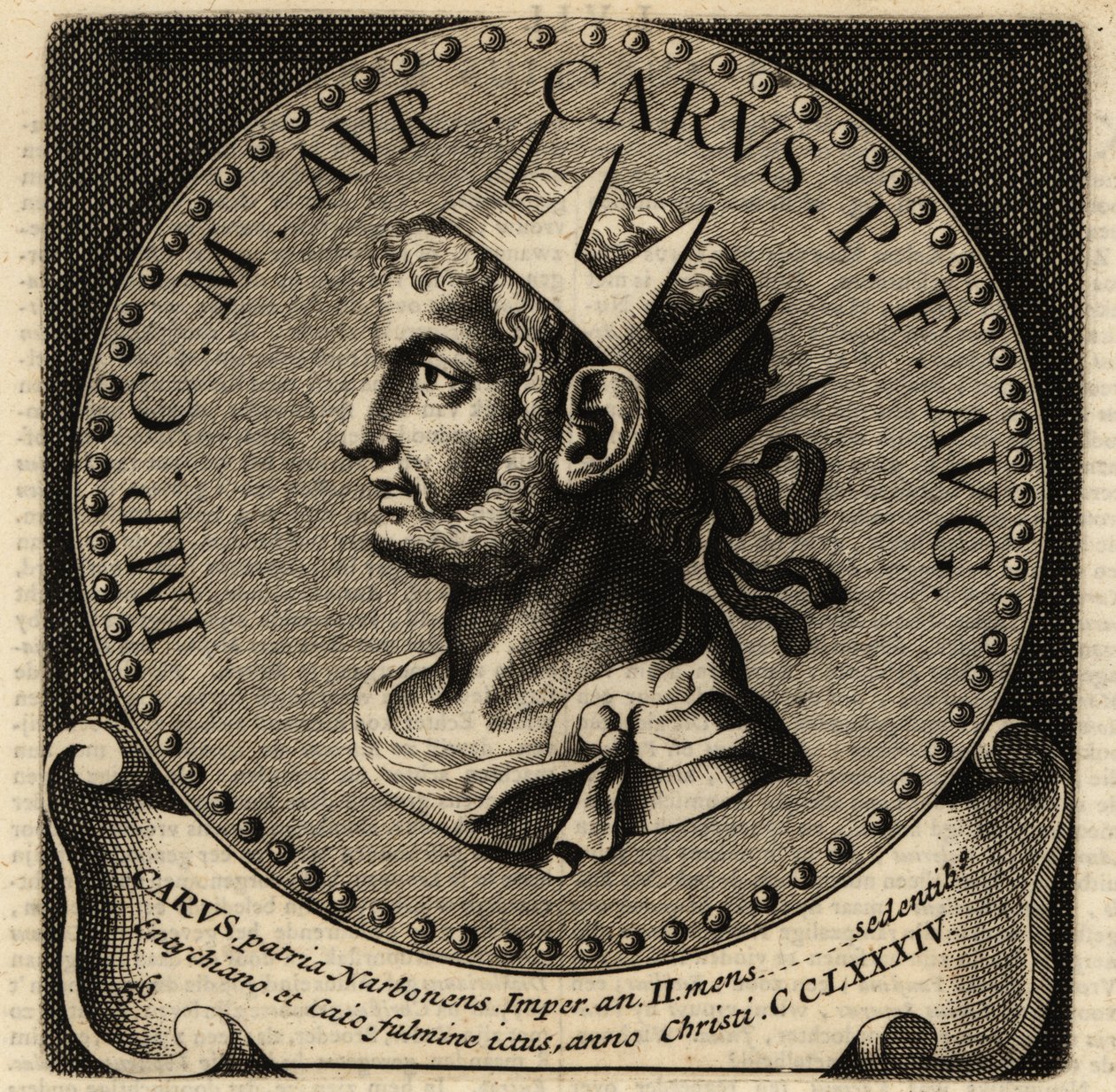 Portrait of Roman Emperor Carus