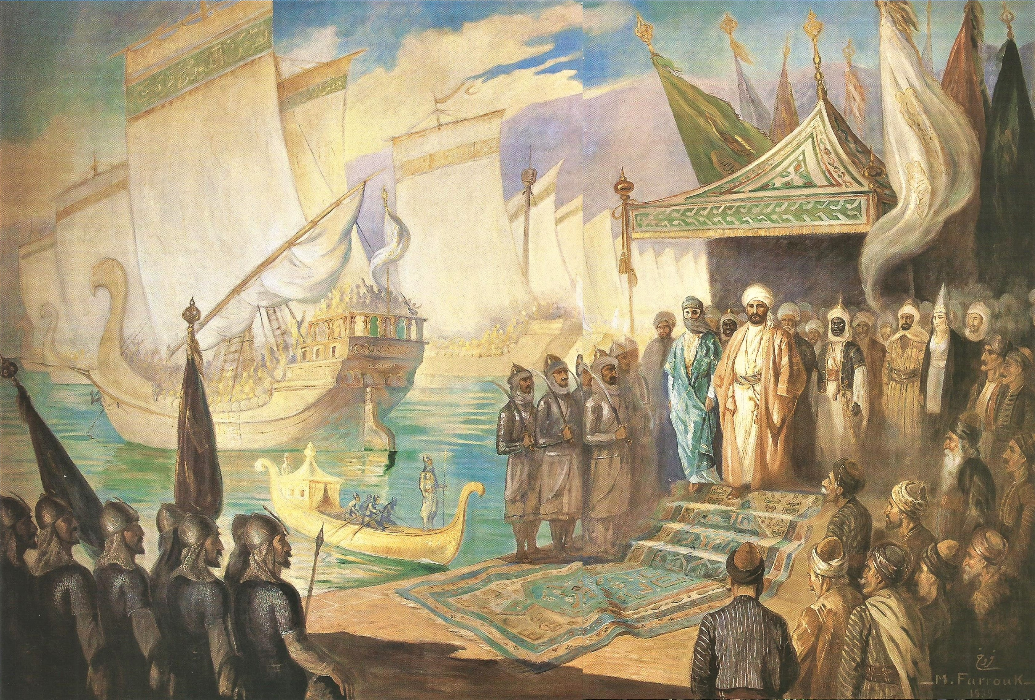 Moawiya Taking Command of the First Arab Fleet