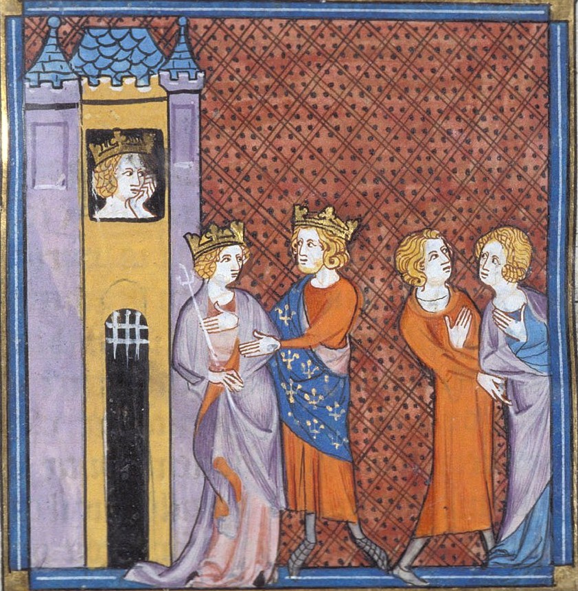 Fulko IV of Anjou and Bertrada of Montfort, Bertrada and King Philip I of France, Queen Bertha in a castle tower