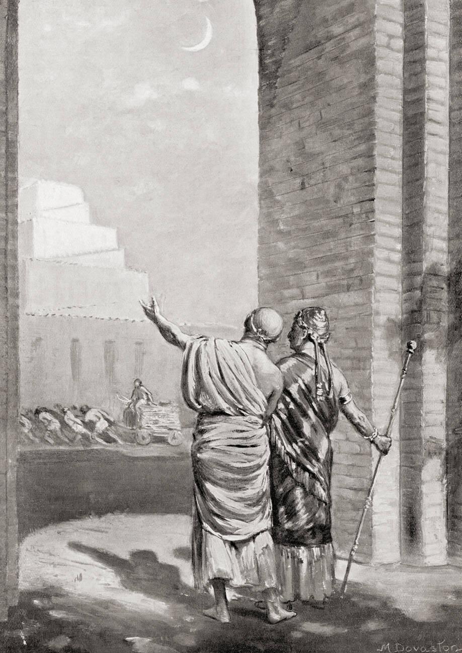 Ur-Engure inspecting the construction of The Great Ziggurat of Ur