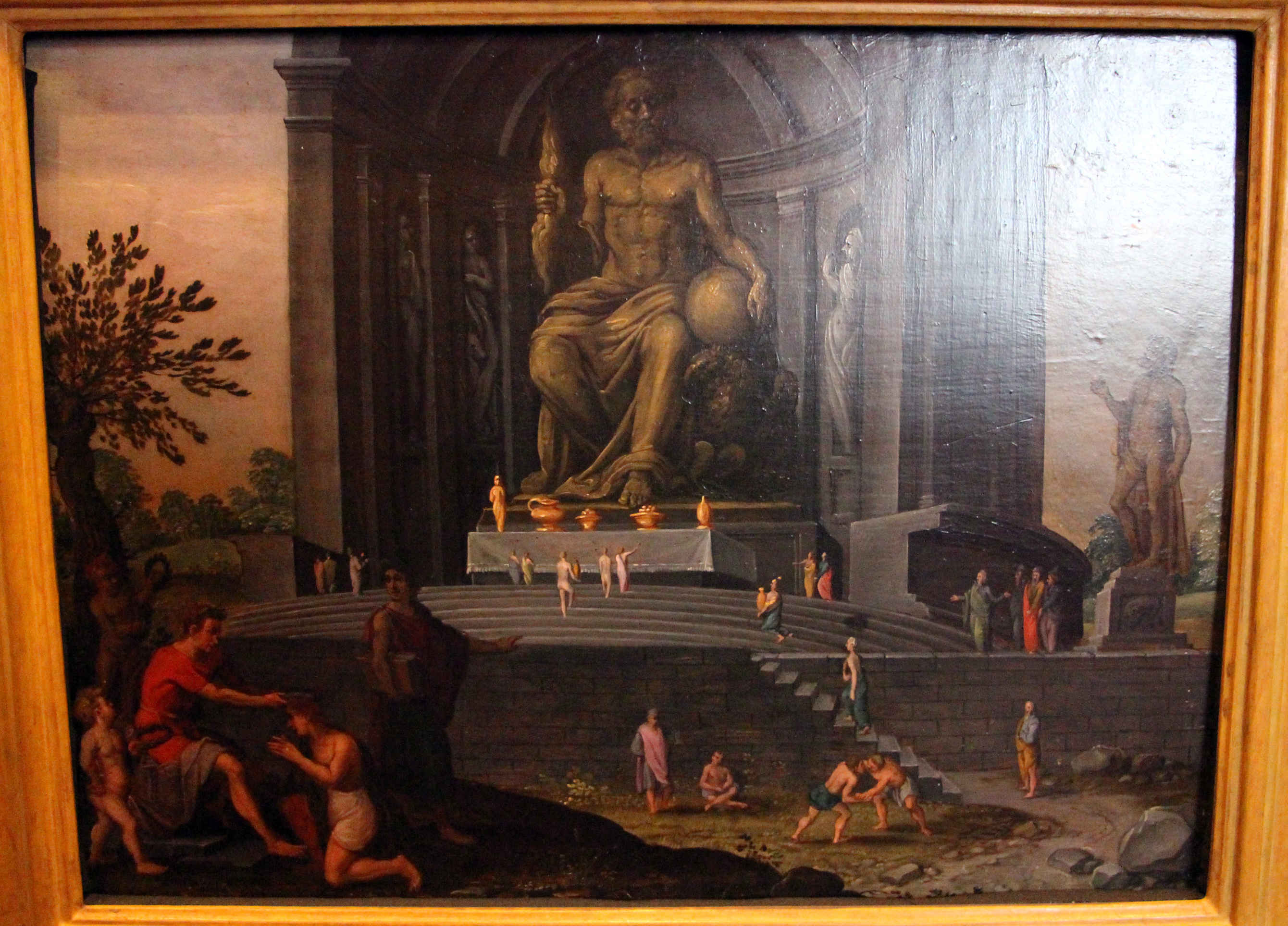Bernard Rantwyck, The Seven Wonders of the World, 1611 (from engravings based on drawings by Maarten van Heemskerck), statua di zeus a olimpia