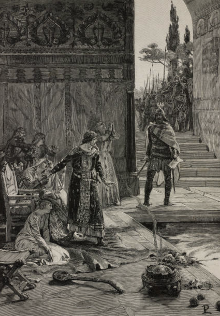 Henry VI taking William III of Sicily and his mother Queen Sibyl prisoner