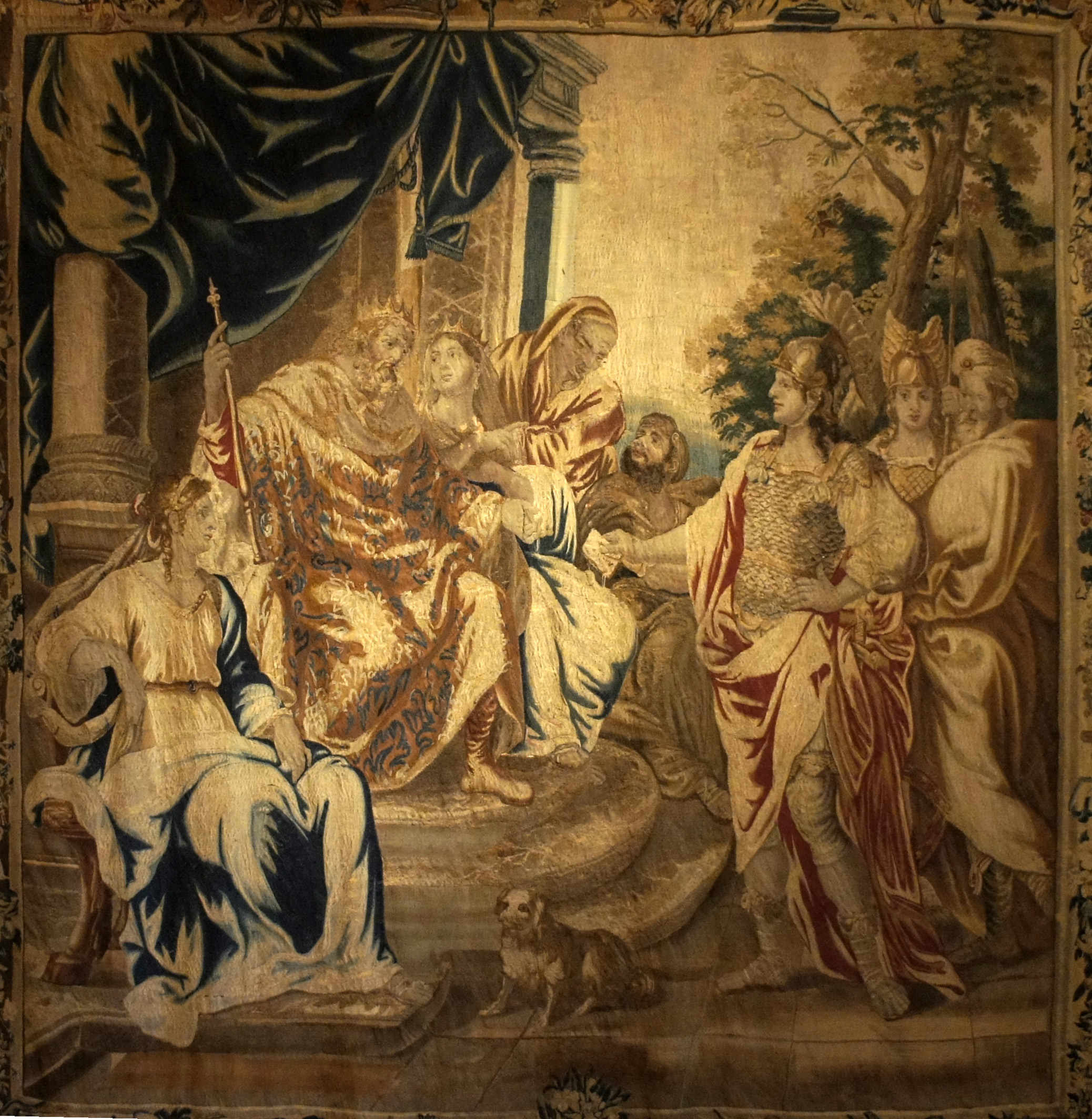 Clovis & Clothilde's marriage proposal, tapestry from Jan Le Clerc, 1660s, tapestry, deposit of the Mobilier Nationale Tau Palace