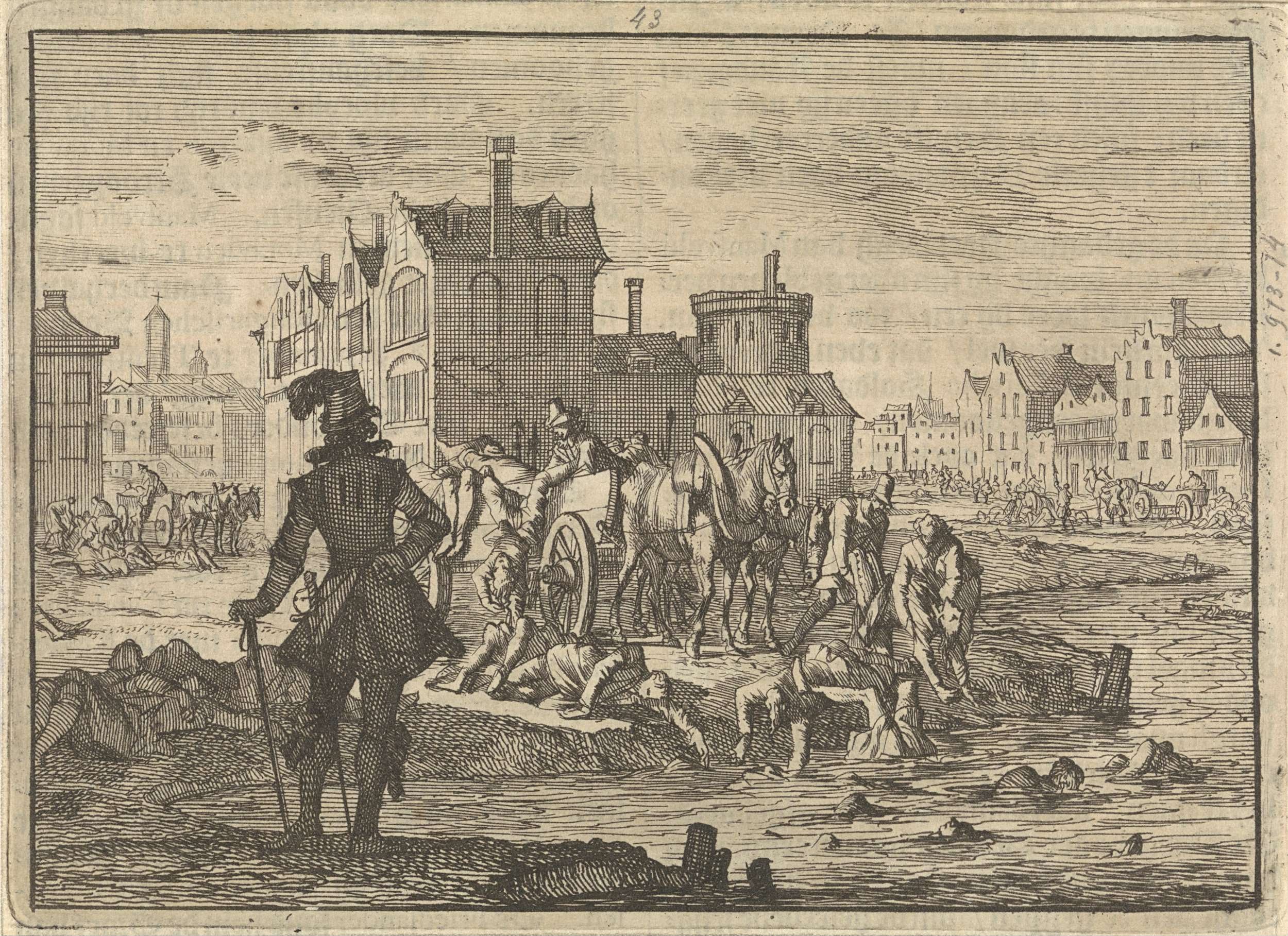 Johan 't Serclaes, Count of Tilly, has conquered Minden and has his victims thrown into the Wertha