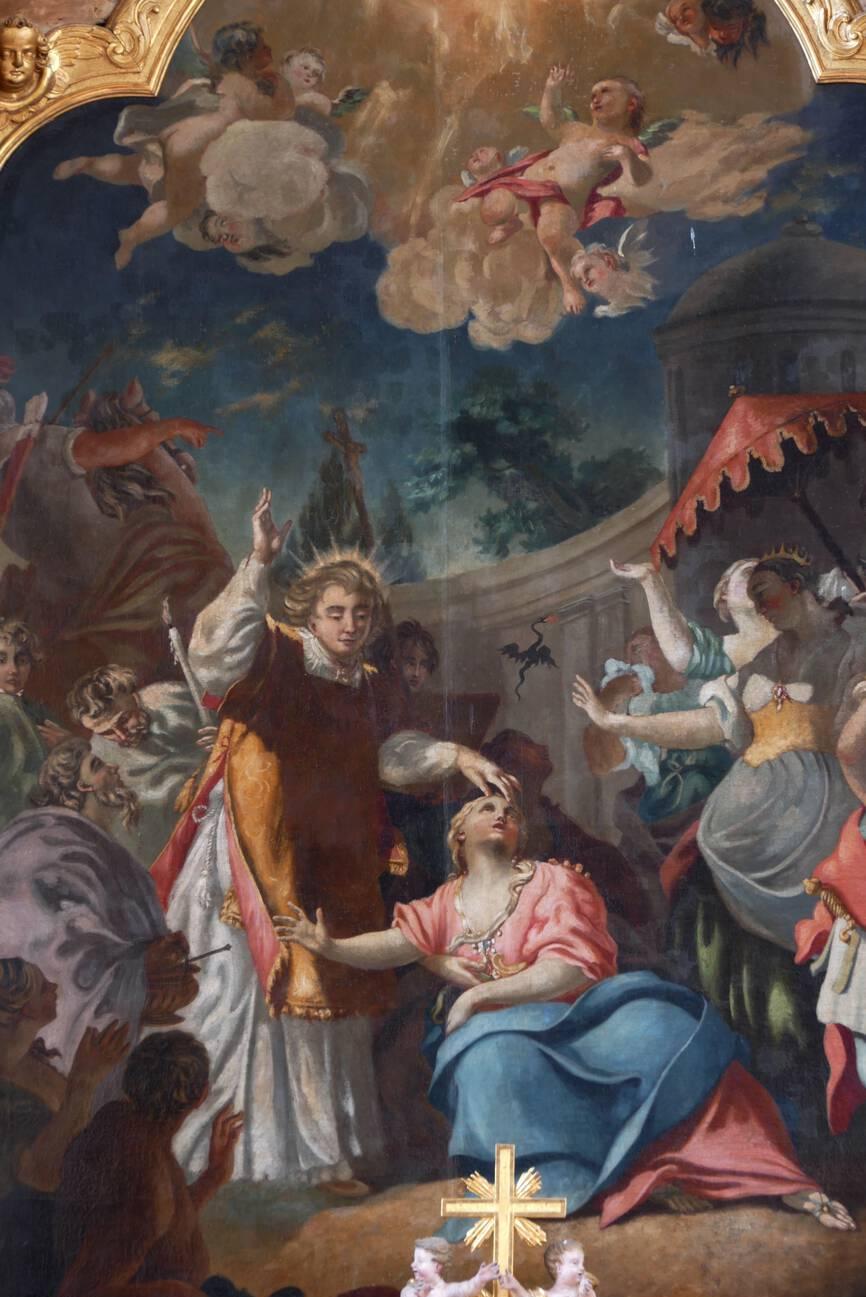 Saint Cyriacus exorcising Artemia, the daughter of Emperor Diocletian