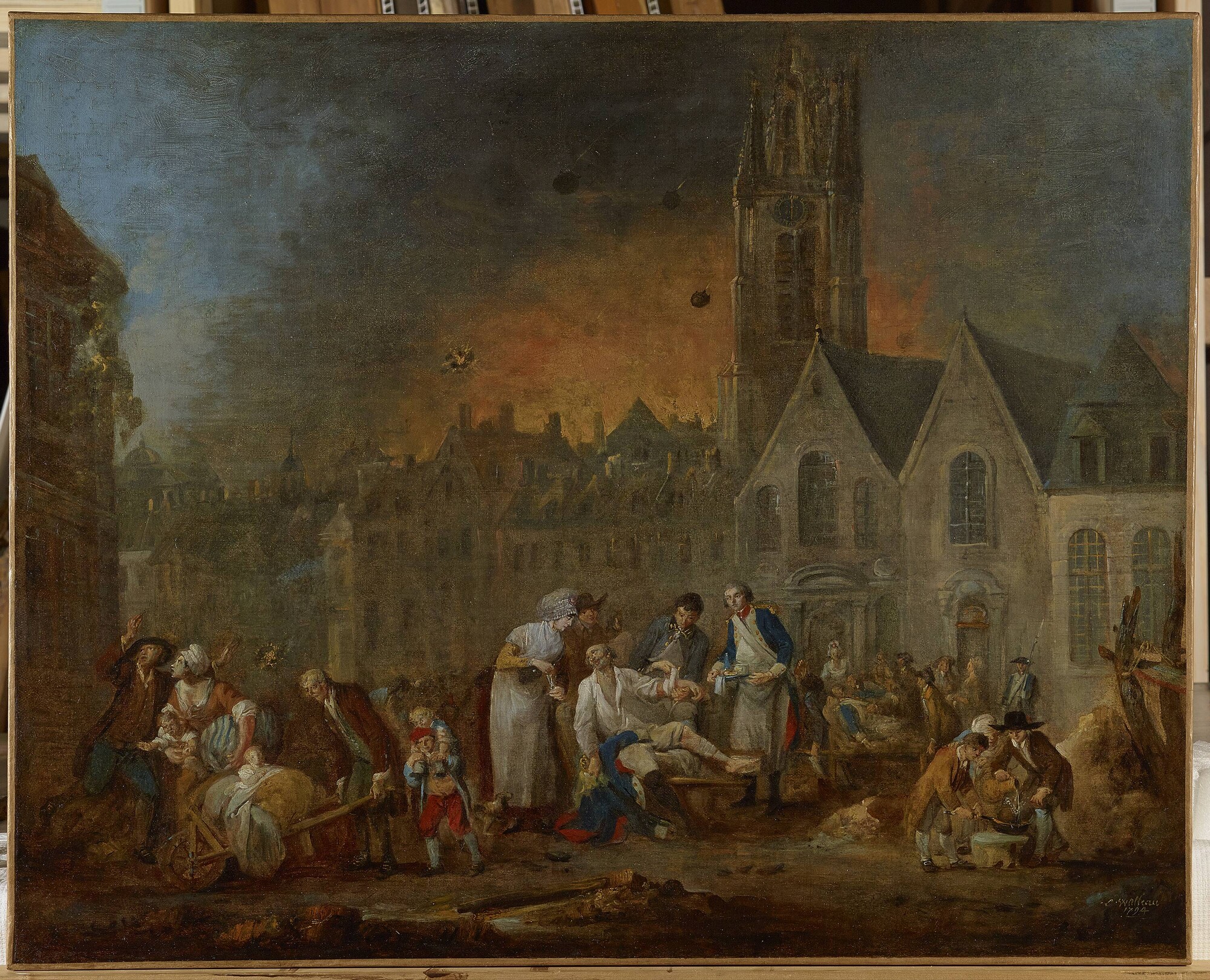 October, Lille's Grand Place during the siege