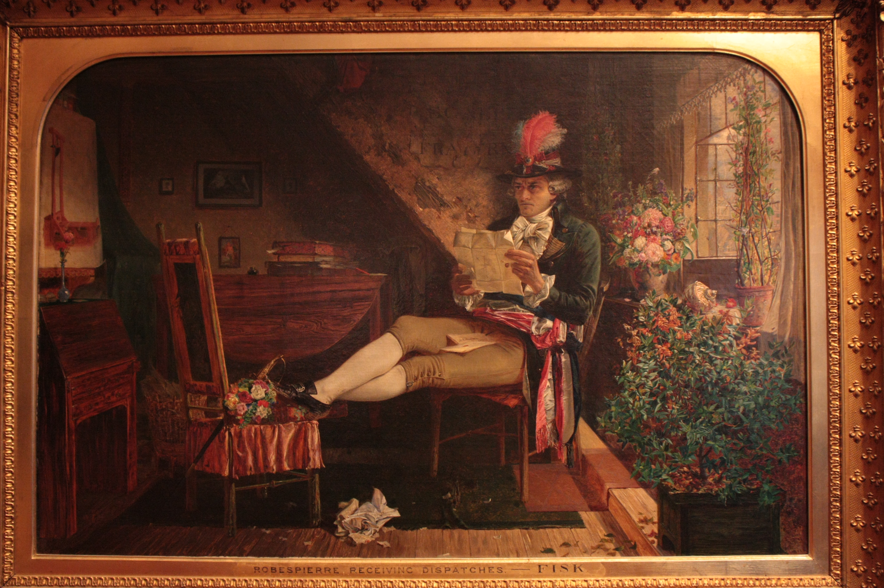 Robespierre receiving letters from friends of his victims threatening to assassinate him by William Henry Fisk