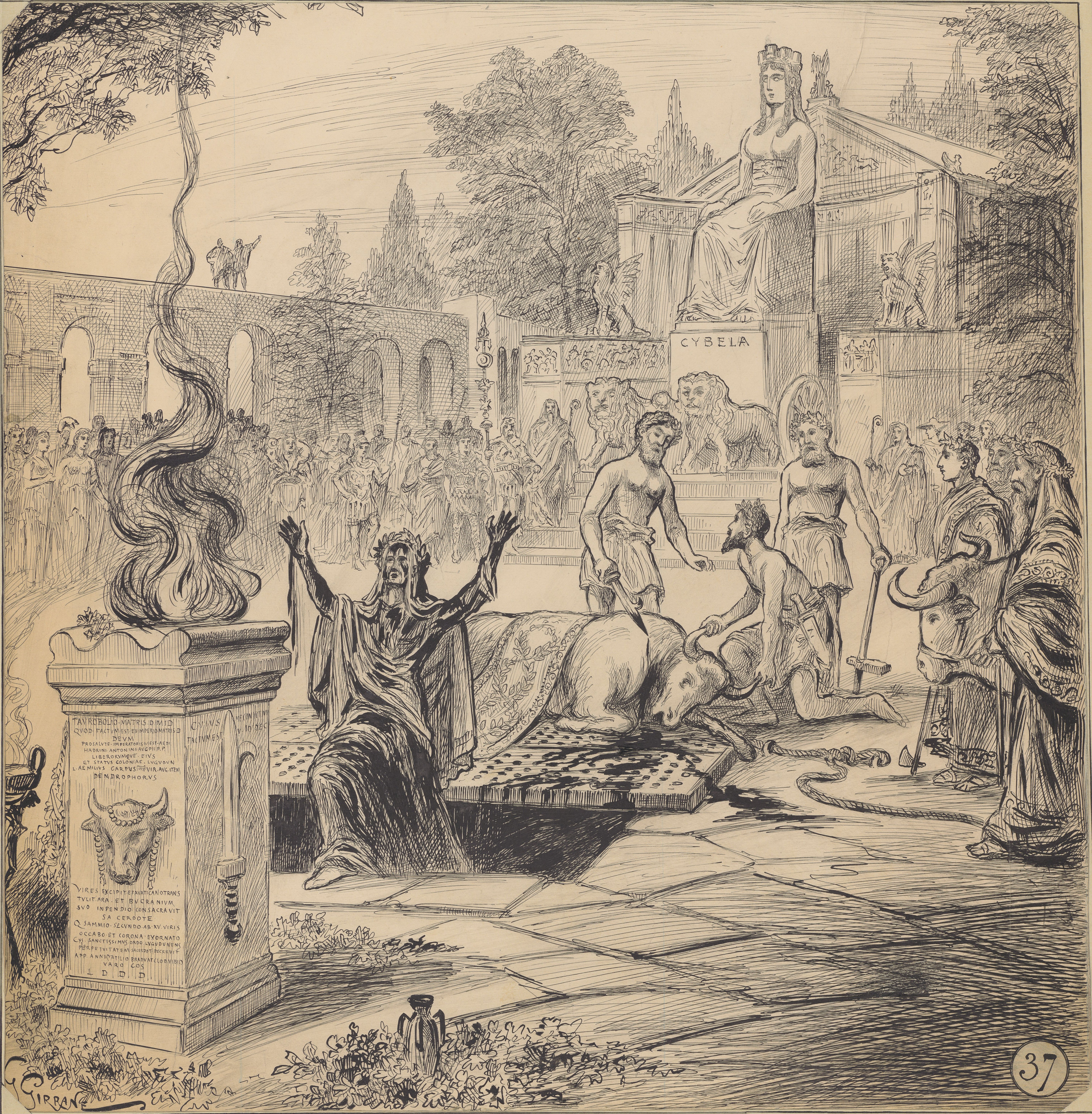 Antoninus Pius & The taurobolium, immolation of a bull by an association, a city, or a prince