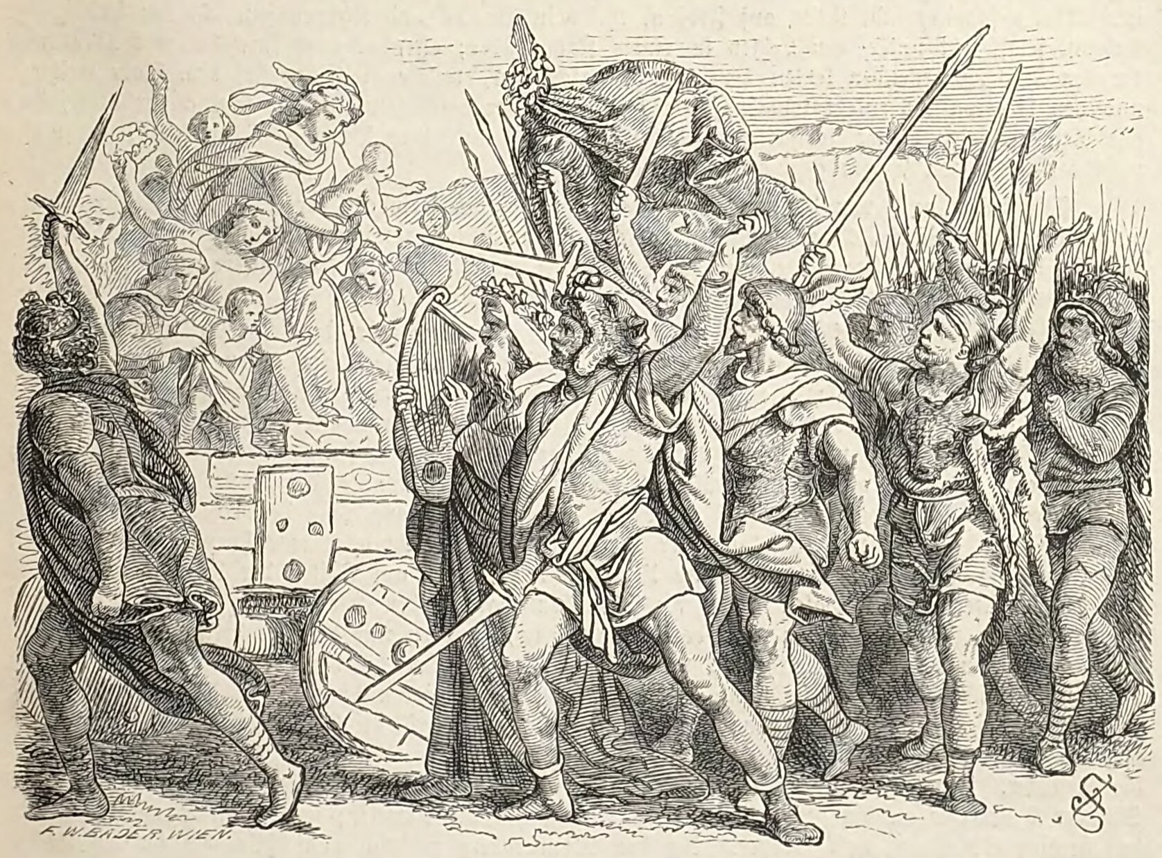 Suebi going to the battle of Ochsenfeld