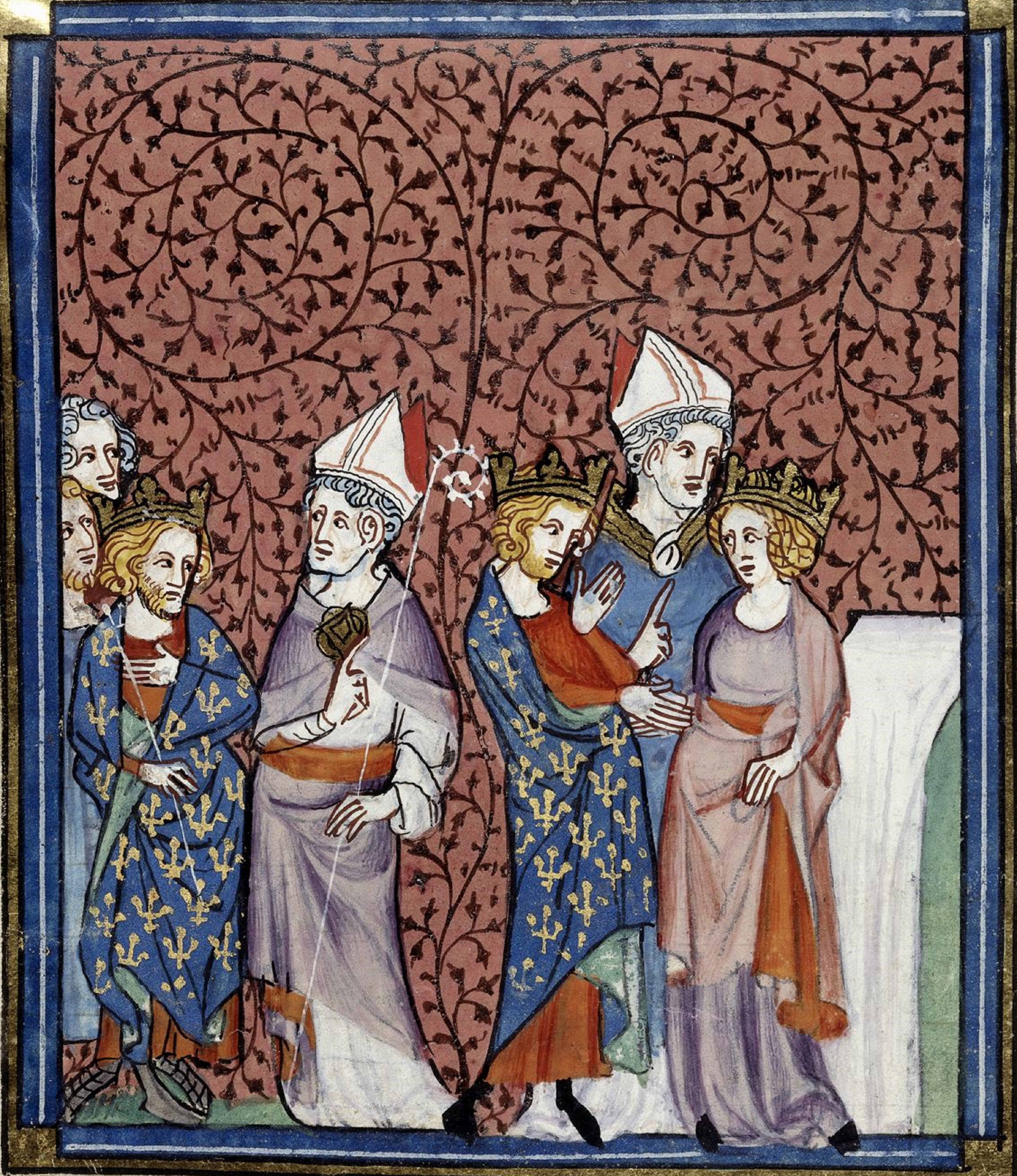 Henry I sending a bishop, and his marriage to Anne, Grandes chroniques de France