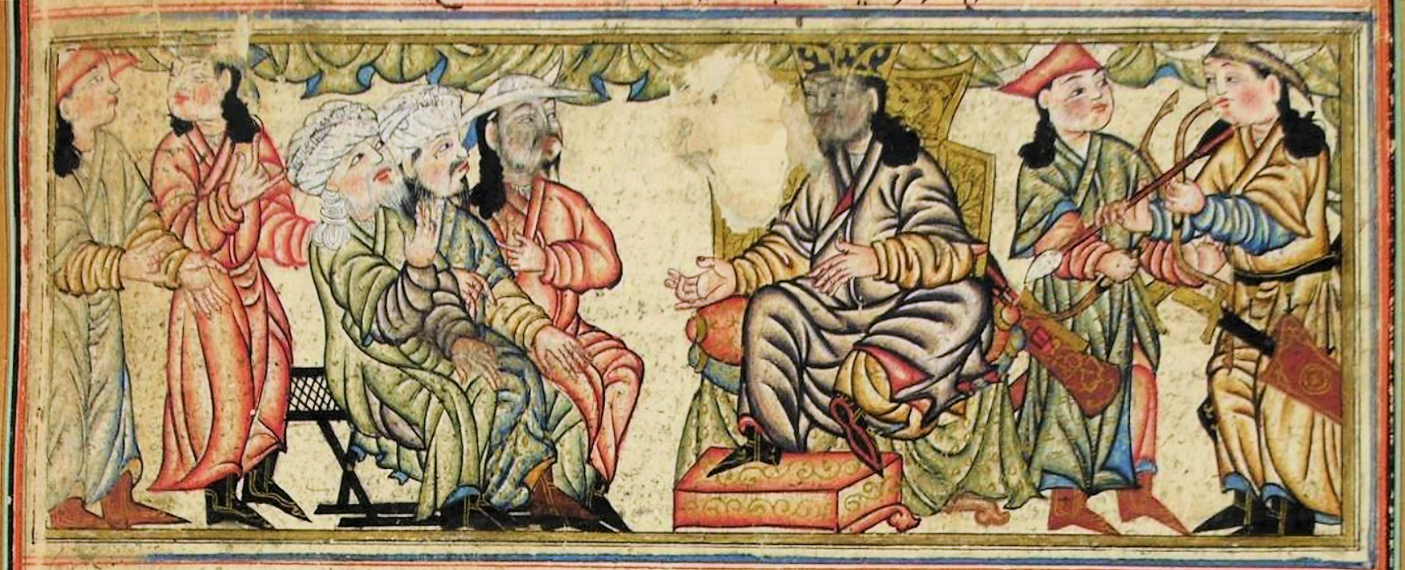 Seljuk Sultan Tugrul Bey sitting on his throne. Topkapı Sarayı Müzesi 1653-3 (304 B)