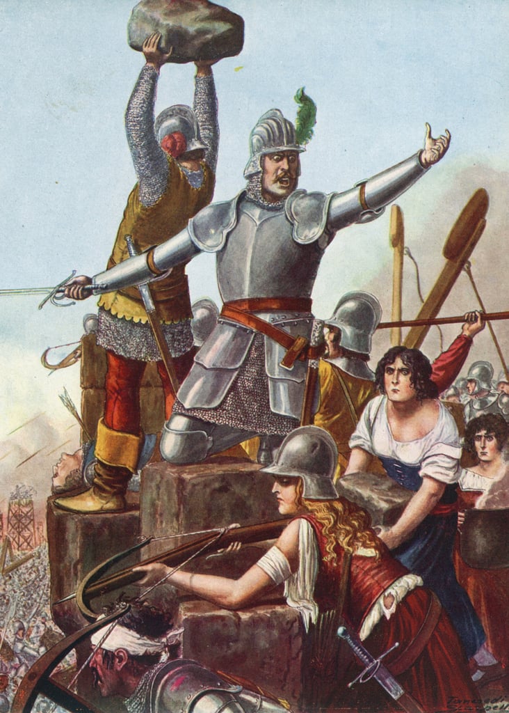 The Brescians under the leadership of the Venetian Francesco Barbaro defending the city