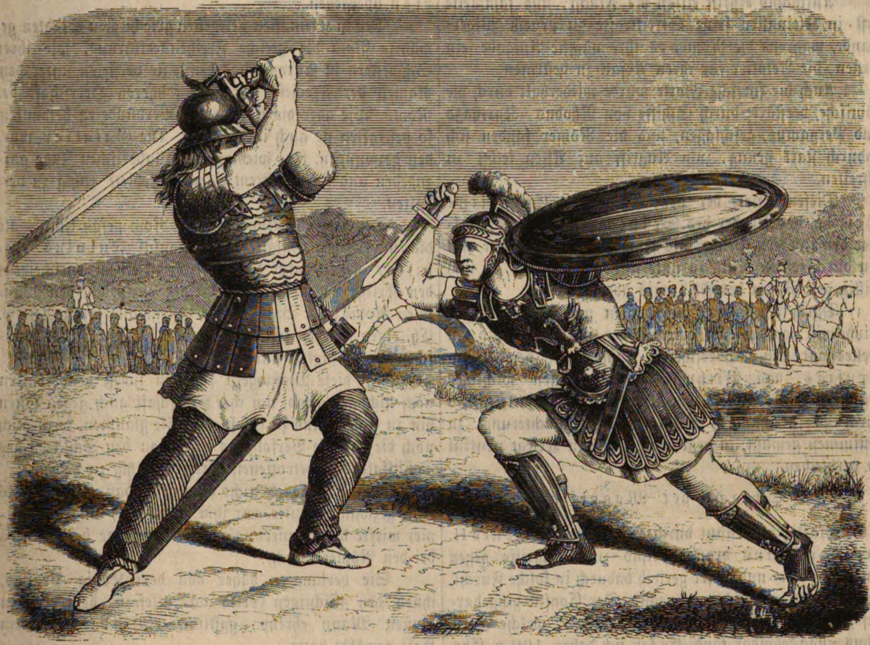 Manlius fighting the Gaul giant
