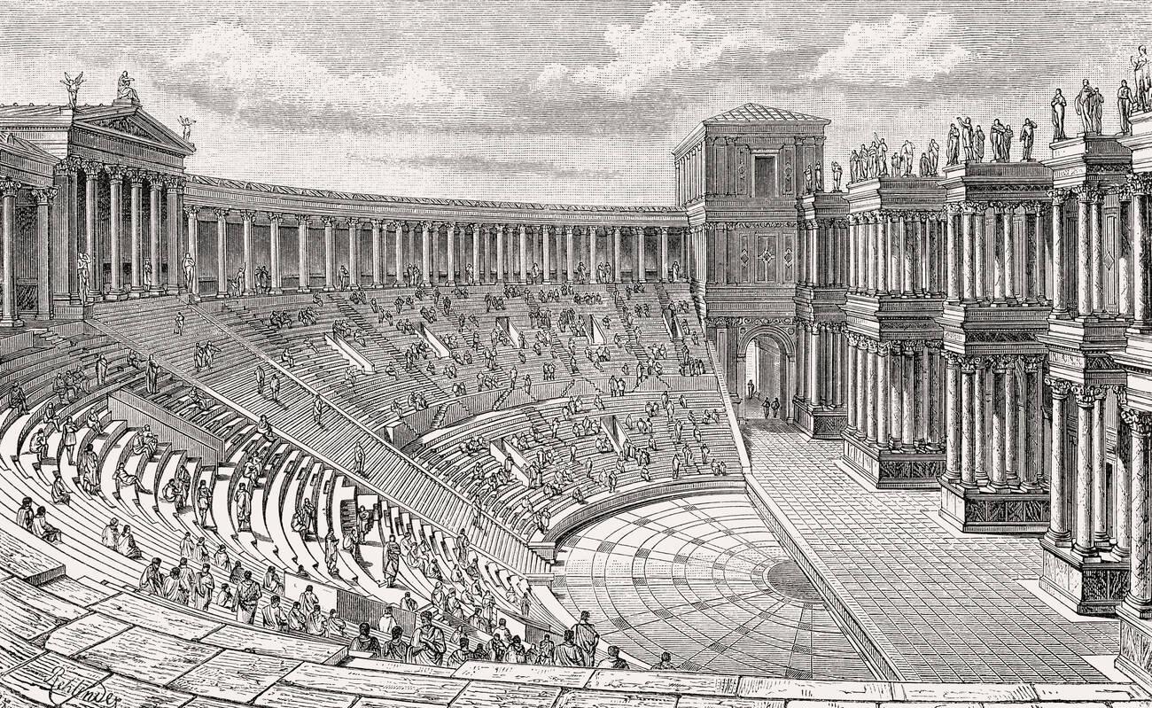 The Theatre of Pompey, Ancient Rome, Reconstruction