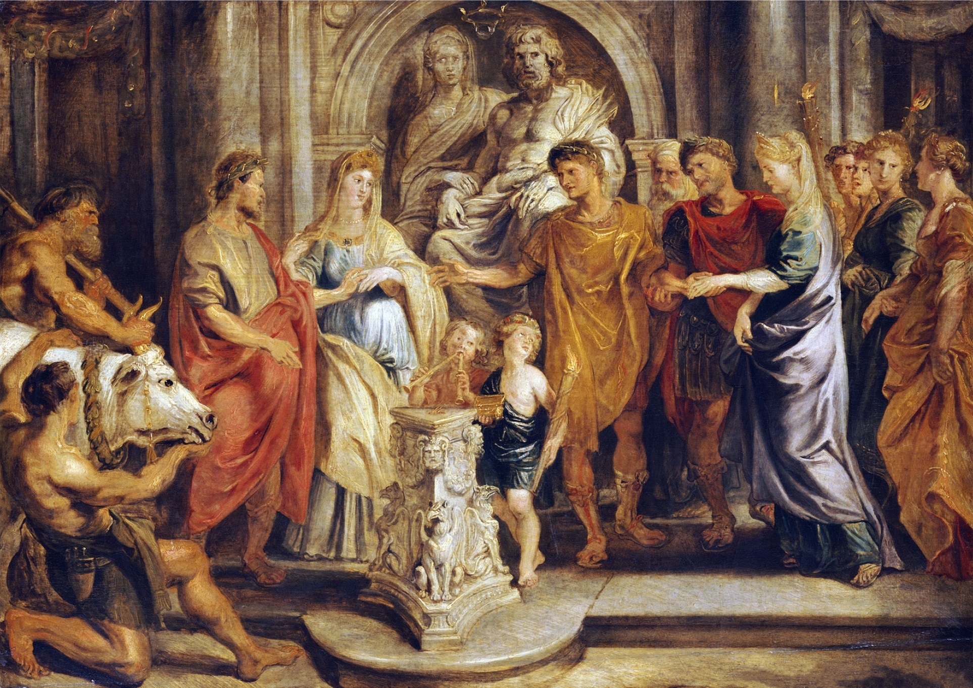 The marriage of Constantine and Fausta and Constantia and Licinius
