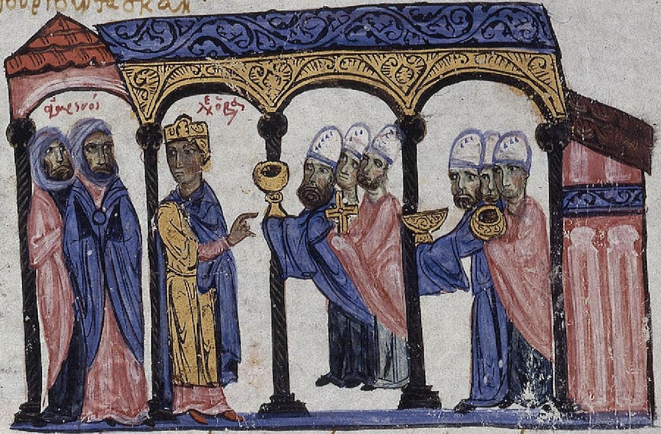 Arab ambassadors shown Hagia Sophia's liturgical vessels (detail)