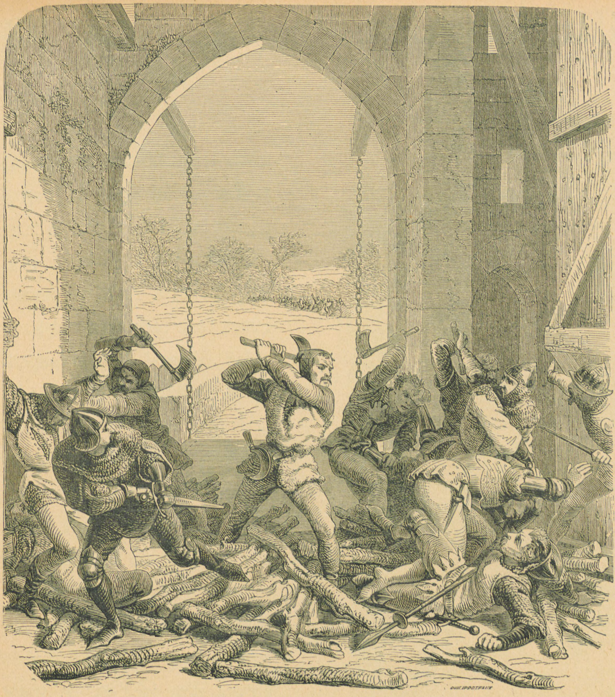 Attack of the Fougeray Castle (engraving)