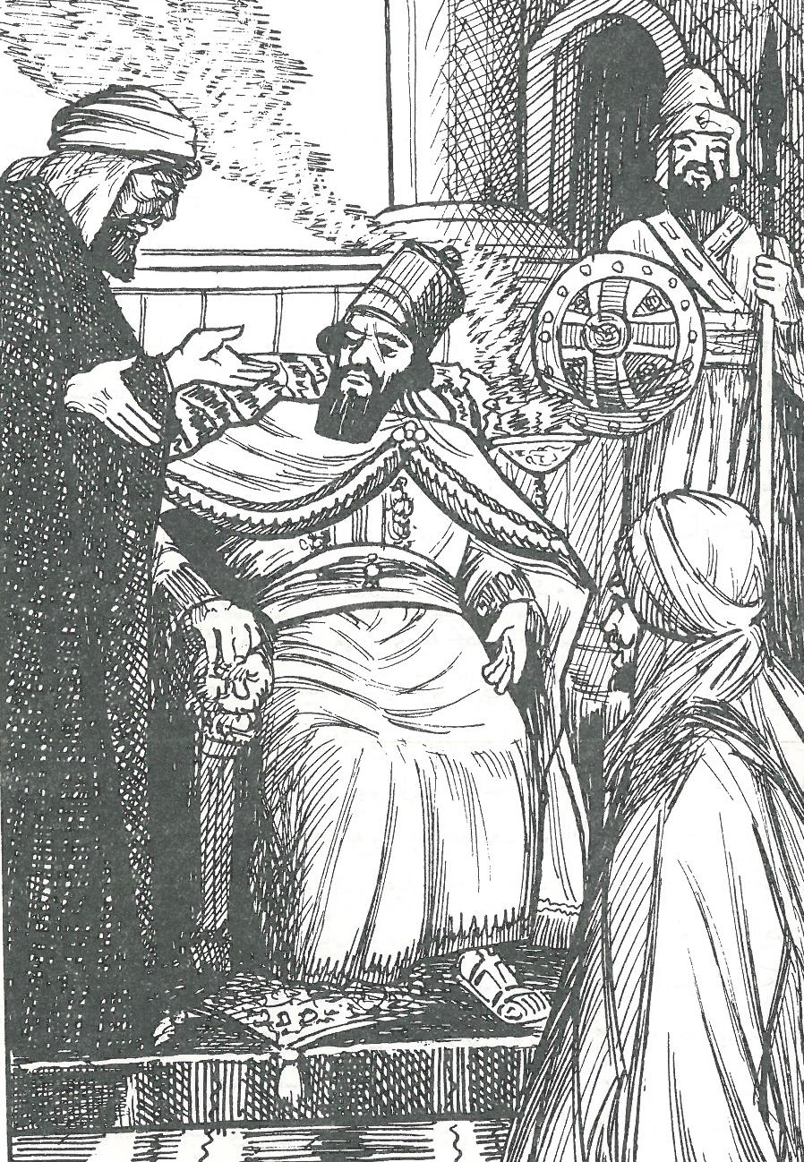 Sayf ibn Dhi-Yazan asking for military assistance from Khosrow Anushiruwān against Abyssinians